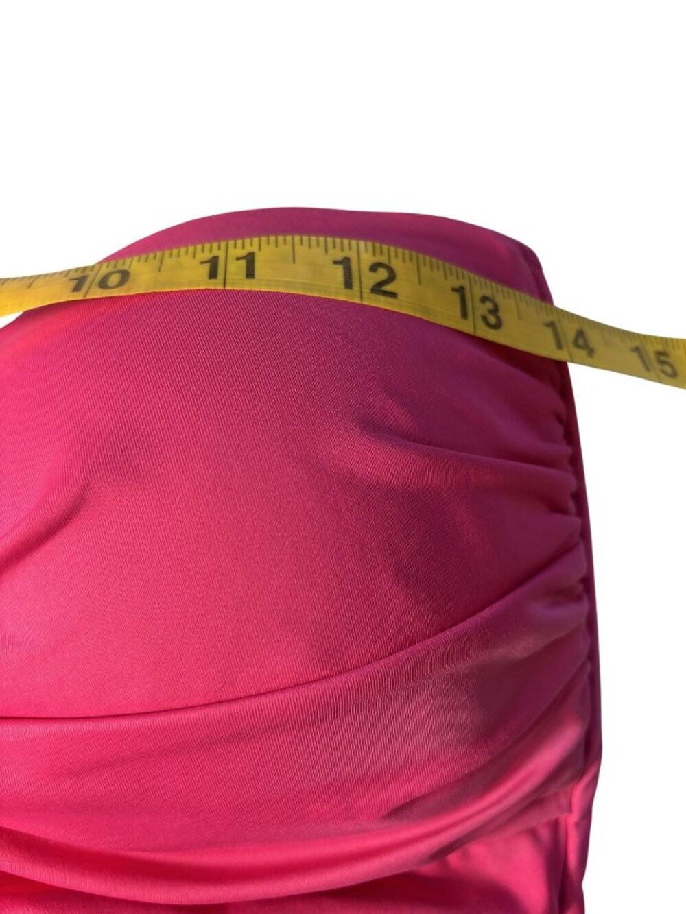 Anne Cole Pink Ruched Strapless (straps included) One-Piece Swimsuit Size 12 - Picture 7 of 15
